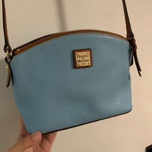 Dooney & Burke turquoise blue leather crossbody bag